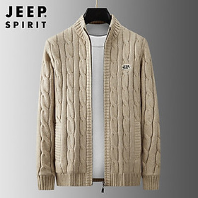 Áo len nam lông cừu kéo khóa cổ đứng mùa đông ấm áp, áo len nam cardigan dày LNA25