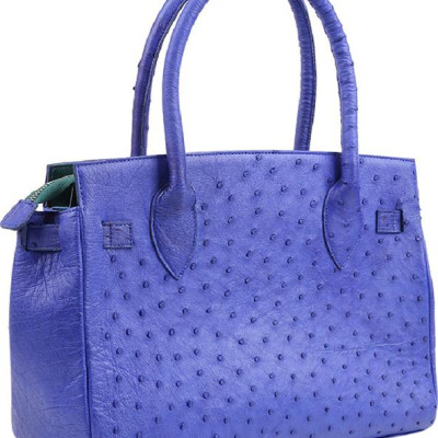 Túi Xách Da Đà Điểu Huy Hoàng HT6405 (32 x 25 cm) - Xanh Đậm