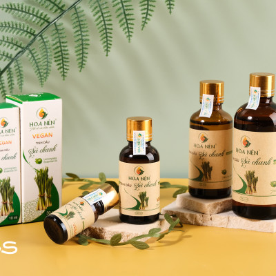 Tinh dầu Sả Chanh nguyên chất 50ml - Hoa Nén - Vegan - Đuổi muỗi, giải cảm, khử mùi