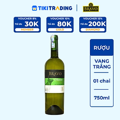 Rượu Vang Trắng Chile Bravo Sauvignon Blanc Tradicion 750ml 12% - 14% - Không Hộp