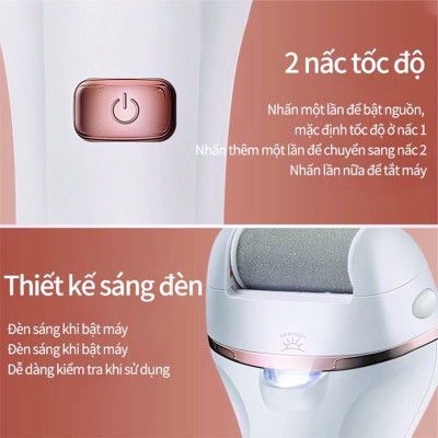 Máy chà máy tẩy da chết chân vết chai da khô toàn tự động đèn led, ,Mịn Màng Cho Từng Bước Đi
