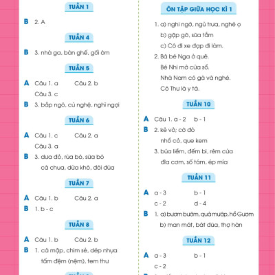 Phiếu Bài Tập Cuối Tuần Tiếng Việt 1