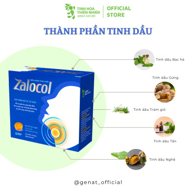 Combo 3 hộp viên ngậm Ho thảo mộc Zalocol Hỗ trợ giảm đờm, giảm đau rát họng, khản tiếng (Hộp 20 viên) - Genat