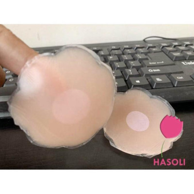 Miếng Dán Ngực Silicon Cao Cấp Hộp 5 Đôi Loại Có Nhũ Che Đầu Ti (Hộp Sắt)