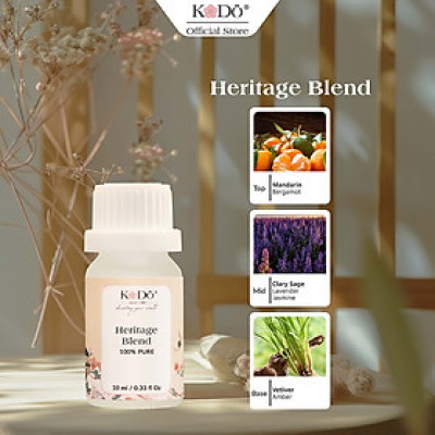 Tinh Dầu Nước Hoa KODO Heritage Blend Làm Thơm Phòng Nguyên Chất, Luxury Hotel Collection, 10ml/50ml/100ml/500ml