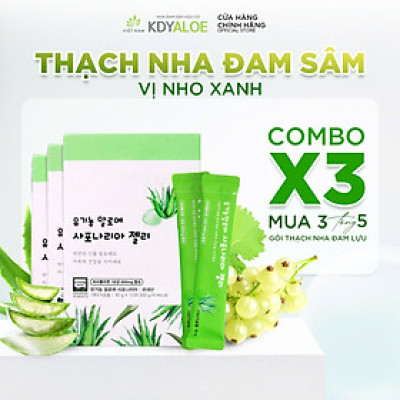 COMBO X3 THẠCH NHA ĐAM SÂM NHO XANH KDY ALOE