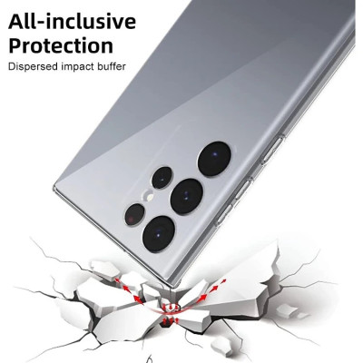 ốp lưng silicon cho Samsung Galaxy S24 Ultra / S24 Plus / S24 5G hiệu HOTCASE Clear Ultra thin - siêu mỏng 0.6mm, thiết kế trong suốt, chống trầy xước - Hàng nhập khẩu