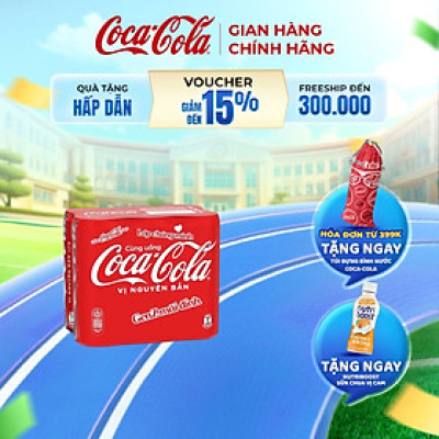 Lốc 6 Lon Nước Ngọt Giải Khát Coca-Cola Vị Nguyên Bản Original 320m/Lon Coca-Cola Official Store_TK