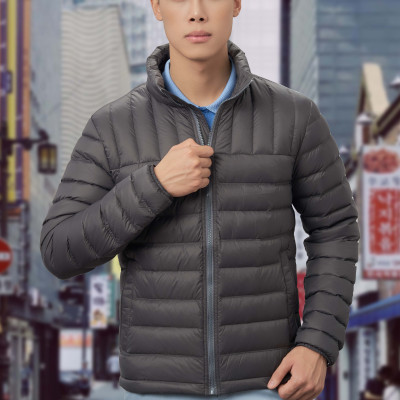 Áo khoác lông vũ màu xám chất liệu cao cấp mềm mịn chống thấm nước chống bám bẩn siêu nhẹ giữ nhiệt  ALIGRO ALGALV.22