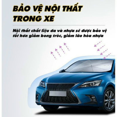 Ô che nắng kính lái ô tô, xe hơi cao cấp Loại 1 MR.ÔTÔ - Size 140CM X 80CM - Giảm Nóng, Bảo Vệ Nội Thất Xe Hơi OCKL001