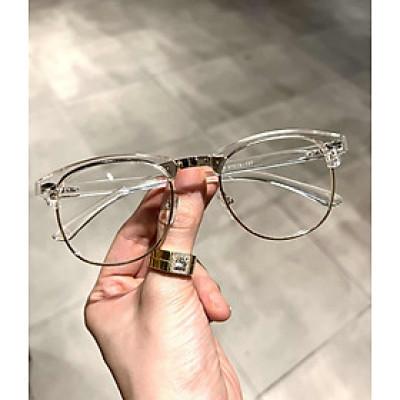 Kính Trong suốt dáng CLub nửa viền unisex cho nam nữ