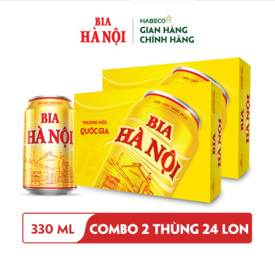 Combo 2 Thùng Bia Hà Nội - Thùng 24 lon 330ml