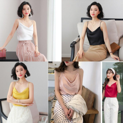 Áo Hai Dây Cổ Đổ Lụa Satin Cao Cấp _CHẤT ĐẸP CAM KẾT