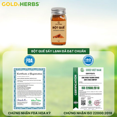 Bột quế GoldzHerbs, nguyên chất 100%, gia vị nấu ăn - Hũ 50g