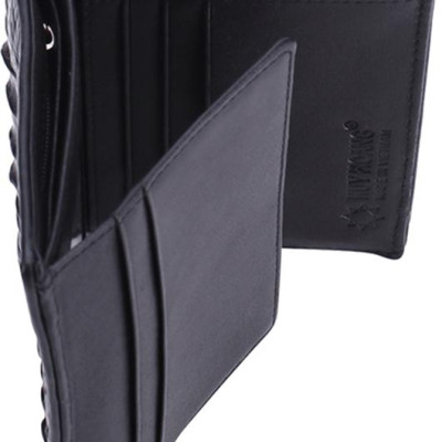 Ví Nam Da Cá Sấu Gai Lưng Kiểu Đứng Huy Hoàng HT2256 (12.5 x 10 cm) - Đen