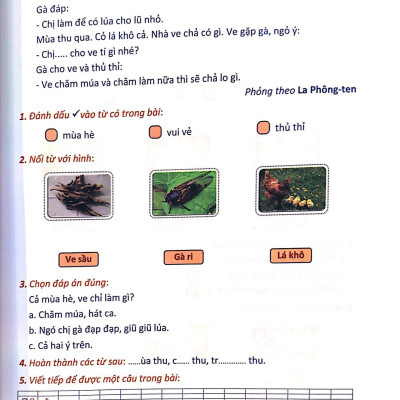 Bài Tập Nâng Cao Tiếng Việt 1 (Biên Soạn Theo Chương Trình Mới) Tập 2