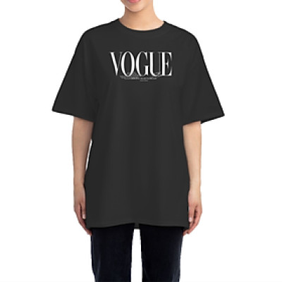 Áo Thun Nữ 100% Cotton In Chữ VOGUE Form Rộng Oversize Tay Lỡ