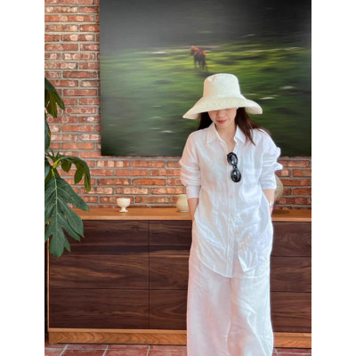 Set bộ sơ mi dài tay kèm quần dài ống rộng thời trang trẻ trung, đa năng, đẹp