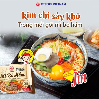 Combo 6 ly mì Bò Hầm cay Ottogi 62g
