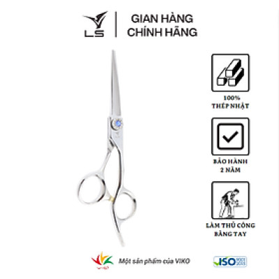 Kéo cắt tóc LS lưỡi thẳng quai offset vênh đỡ ngón cố định FA73/5.5