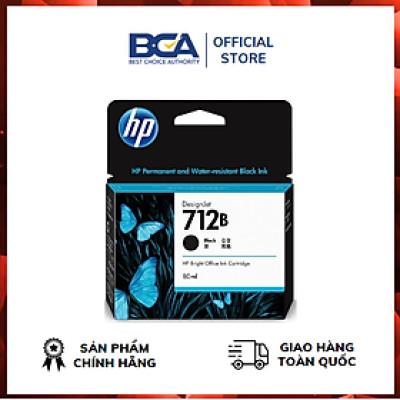 Mực In Phun HP 712B Black Ink Cartridge 80ml (3ED29A) - Hàng chính hãng