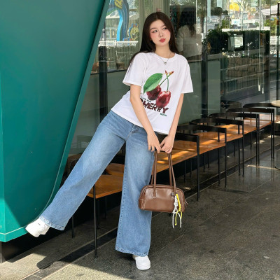 Quần jeans nữ ống rộng thích hơp dạo phố dễ phối đồ Dani Miều Est.2013