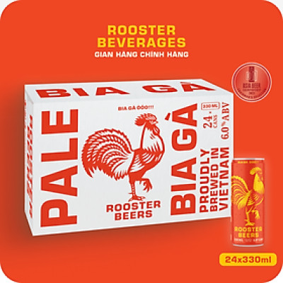 Bia thủ công | Rooster Beers Pale (Bia Gà Pale) Thùng 24 Lon cao Sleek can 330ml 