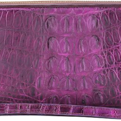 Ví Nữ Da Cá Sấu Nhiều Ngăn Gai Huy Hoàng HT3278 (11 x 22 cm) - Tím