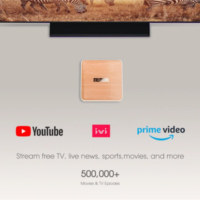 MECOOL KM6 ATV Deluxe Amlogic S905X4 4GB RAM 64GB ROM bluetooth 5.0 5G WiFi6 Android 10.0 TV Box Support Google Assistant 4K Youtube Prime Video AV1 - Hàng nhập khẩu