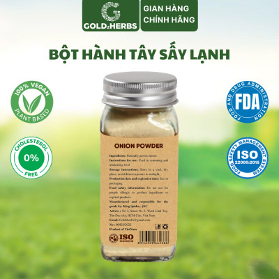 Bột Hành Tây Sấy Lạnh Goldzherbs – Hũ 50g
