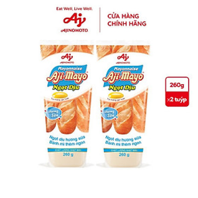 Combo 2 Tuýp Xốt Mayonnaise Aji-mayo® Vị Ngọt Dịu 260g/Tuýp