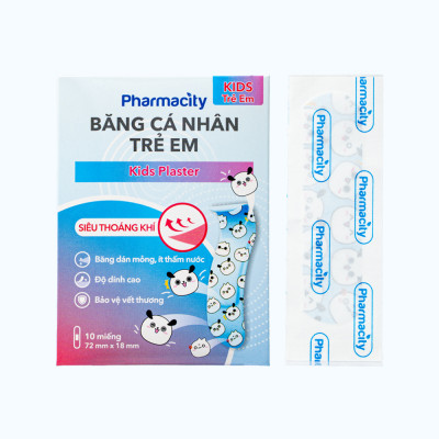 Băng cá nhân trẻ em Pharmacity bảo vệ vết thương hở (10 miếng/hộp)