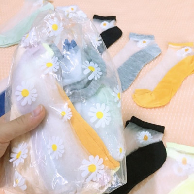 10 Đôi Tất Lưới Nữ Cổ Ngắn Hoa Cúc Dễ Thương