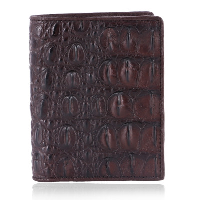 Ví nam Huy Hoàng da cá sấu kiểu đứng gai lưng màu nâu đỏ, đen, nâu đất, vàng bò HT2255-2256-2703-2710 