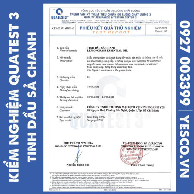 TINH DẦU SẢ CHANH YES! ( LEMONGRASS ESSENTIAL OIL )