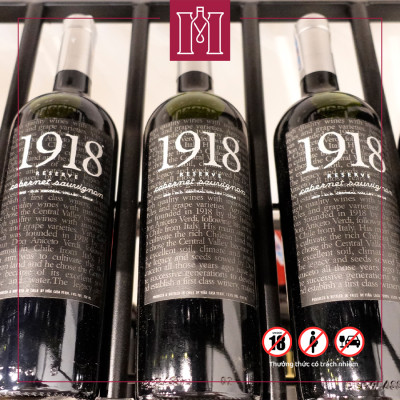 Rượu vang đỏ Chile 1918 Reserve Cabernet Sauvignon 750ml 14.5% - Hàng chính hãng
