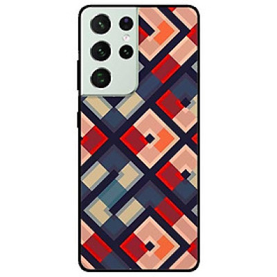 Ốp lưng dành cho Samsung Galaxy S21 Ultra mẫu Họa Tiết Vuông Chéo