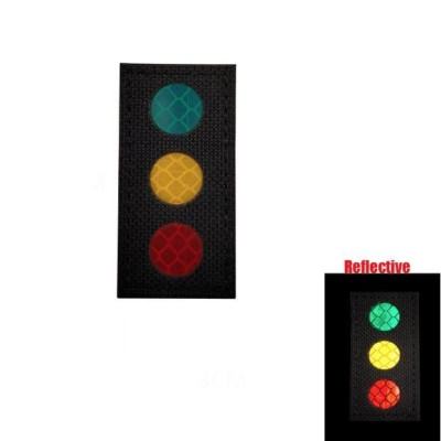 Patch_velcro đèn giao thông có phản quang dán quần áo_ba lô