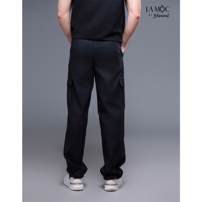 Quần nam kaki đen túi hộp rút ống 
