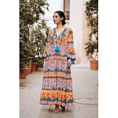 Maxi Boho Kết Cườm Cotton Isla Bonita