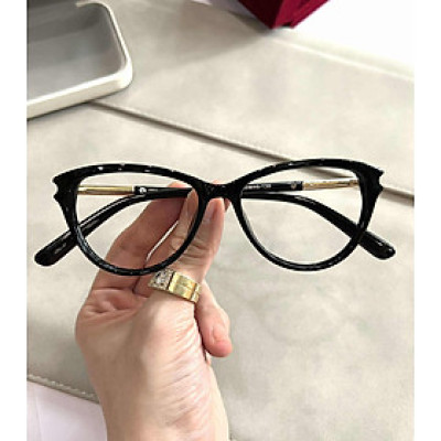 Kính thời trang dáng mắt mèo gọng nhựa + Tặng hộp đựng khăn lau