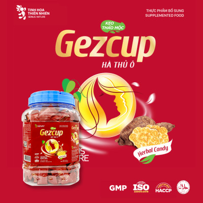 Kẹo thảo mộc Gezcup Hà thủ ô (Hủ 300 viên) - Genat