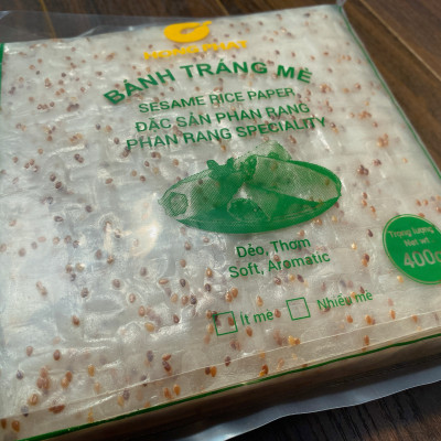 [SỈ&LẺ] Bánh tráng cuốn 400g/gói (Bánh tráng mè, bánh tráng gỏi cuốn mè Hồng Phát đặc sản Phan Rang)