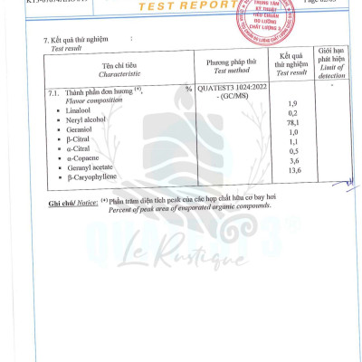 Tinh Dầu Sả Hoa Hồng - 100% Nguyên Chất Hữu Cơ - Le Rustique - Tinh Dầu Bản Địa Ấn Độ