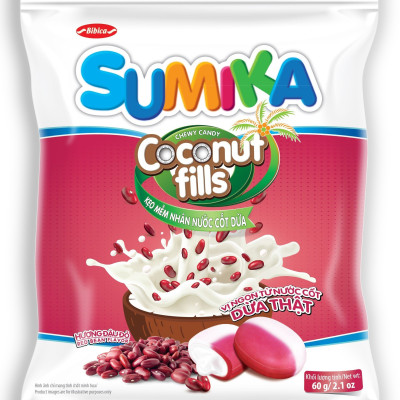 Kẹo mềm Sumika Cốm Bắp Đậu Đỏ nhân nước cốt dừa túi 60g