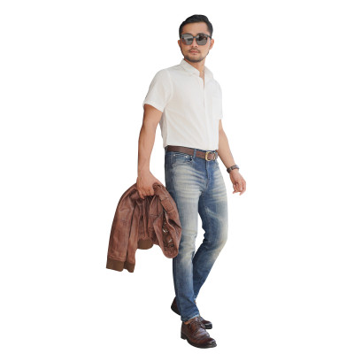 Quần Jeans Nam Cao Cấp HUNTER X-RAYS Form Slimfit Màu Xanh Phủ Dơ D39