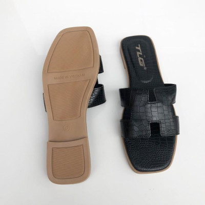 Dép Thời Trang Nữ Da PU Cao Cấp Quai Ngang Lót Dép Mềm Êm 21322