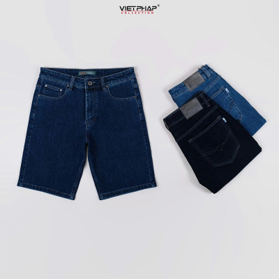 Quần Short Jeans Nam VIỆT PHÁP Chất liệu Jeans Cotton Cao Cấp co giãn, độ bền màu cao 0323