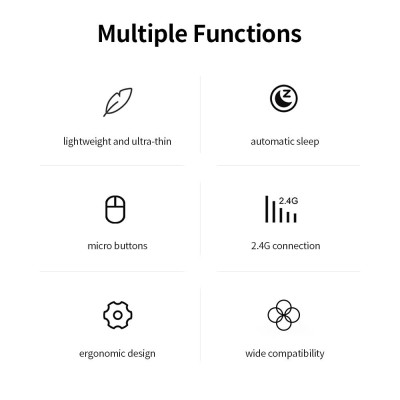  Chuột không dây uFound R-55 2.4G 1200DPI phù hợp với hộ gia đình, văn phòng