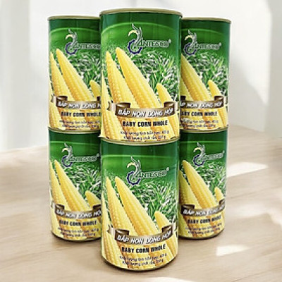Combo 6 hộp Bắp non đóng hộp (6 hộp x 425gr) - Bắp đóng hộp (425gr) - Thương hiệu Antesco